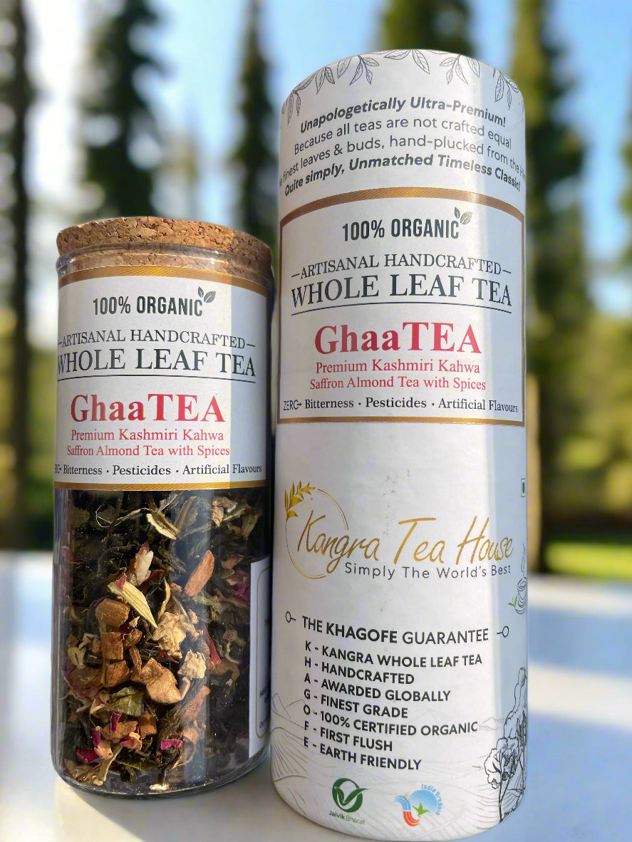 Artisanal Handcrafted Organic Kashmiri Kahwa Saffron Almond Tea with Spices - KTH GhaaTEA